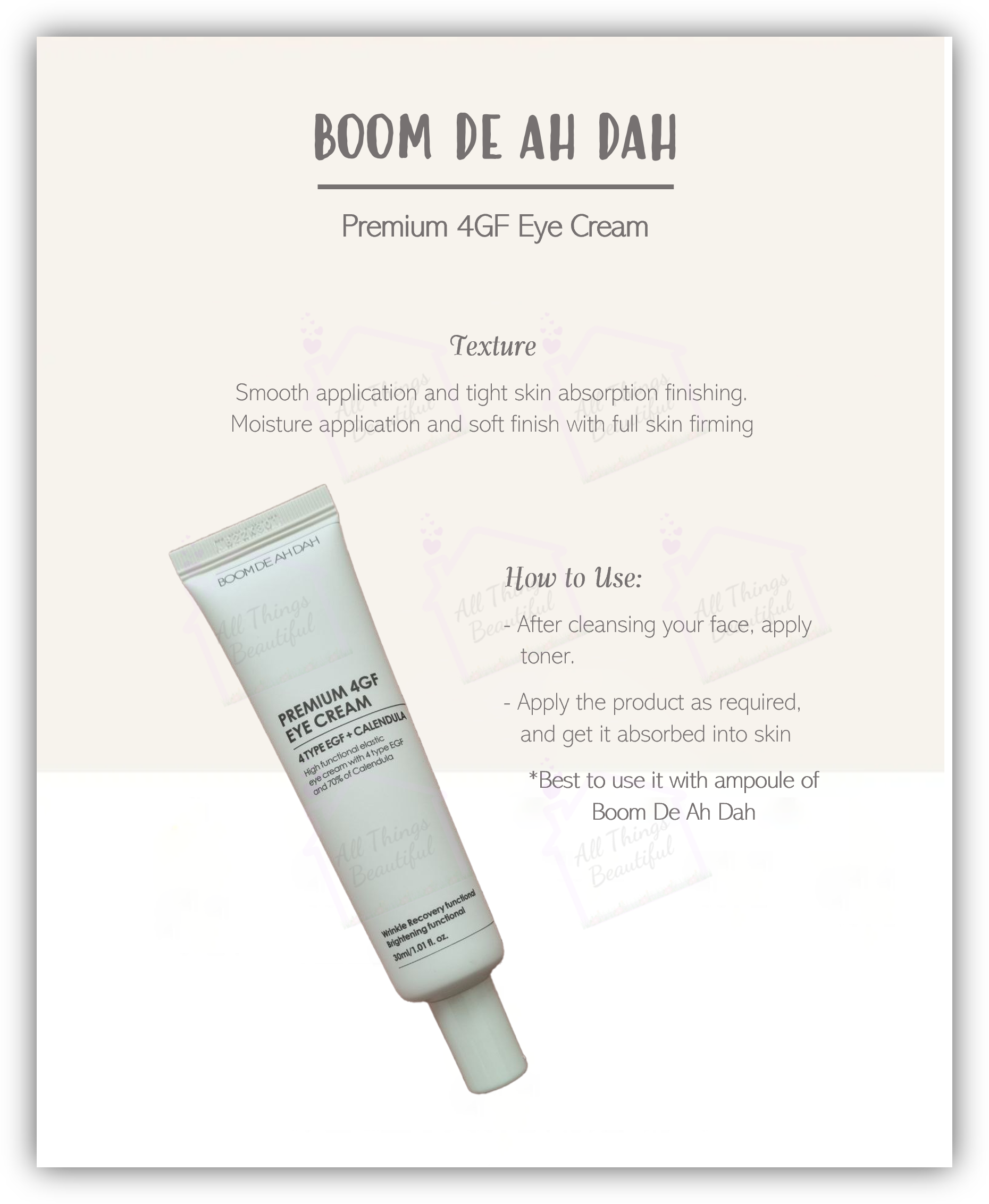 All Things Beautiful] Boom De Ah Dah Premium 4GF Eye Cream [30ml