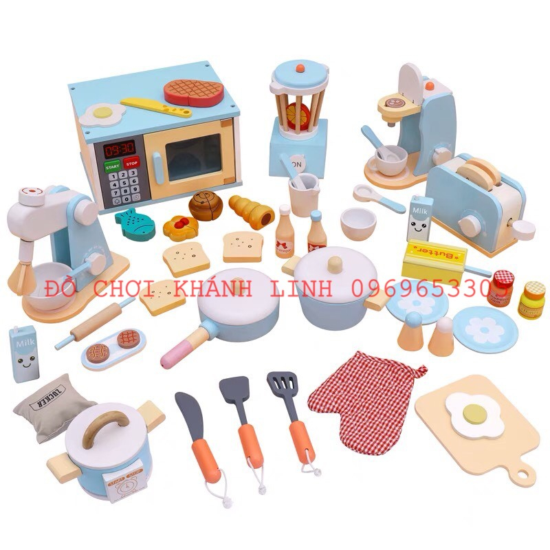 SET 6 MÓN ĐỒ CHƠI NHÀ BẾP BẰNG GỖ CHO BÉ