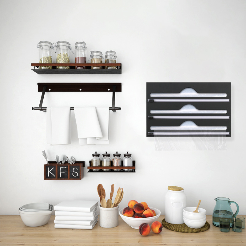 Plastic wrap storage box wall-mounted kitchen self-sealing bag transparent food bag sorting storage box