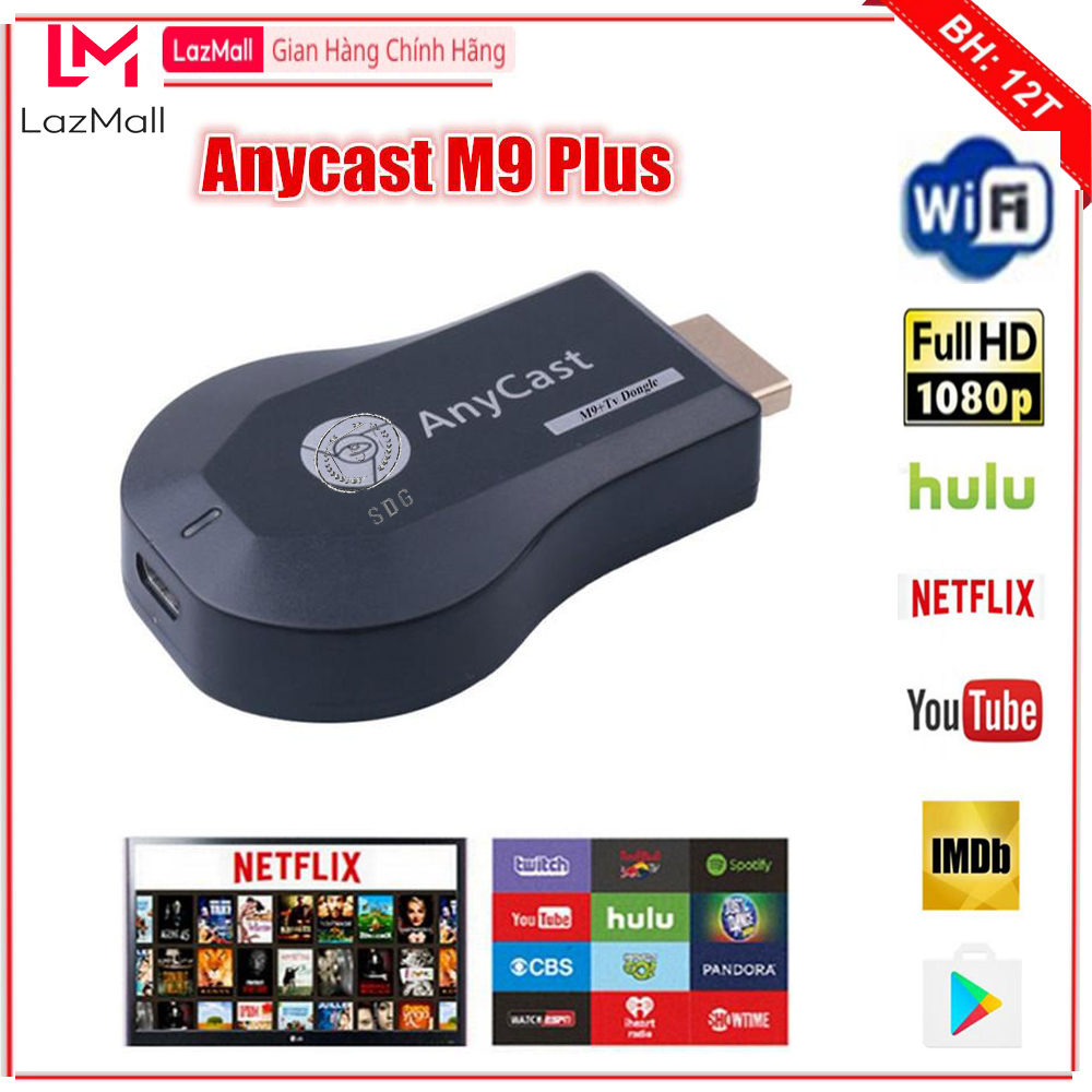 Anycast M9 Plus Chính Hãng, HDMI Không Dây Anycast M9 PLUS Full HD 1080P