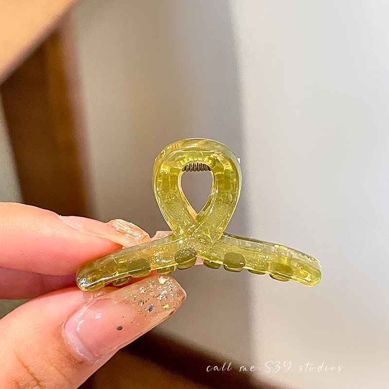 Mini Korean Hairpin Small Grab Clip Transparent Cross Shark Clip Back of Head Hairpin Cute Side Clip of Hairpin