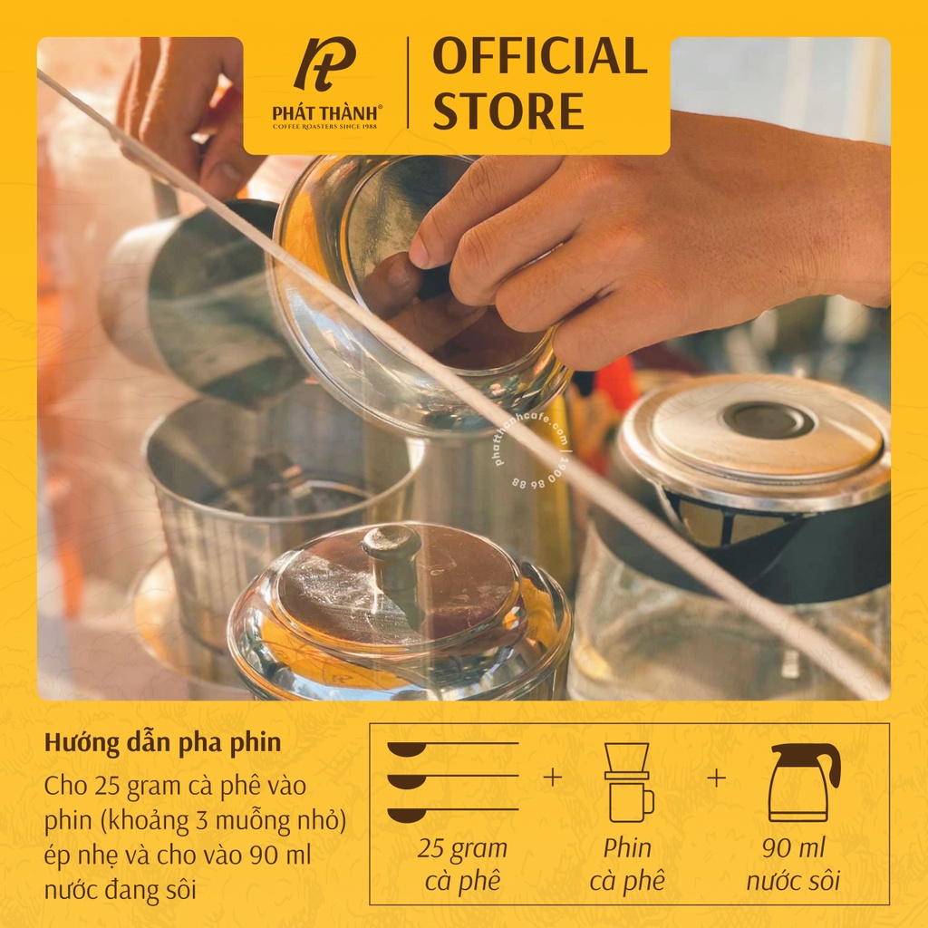 Cà phê xay sẵn truyền thống Phát Thành PT04 - Chuyên pha phin - Thơm lừng, đậm đà dày dặn - Gói 500g