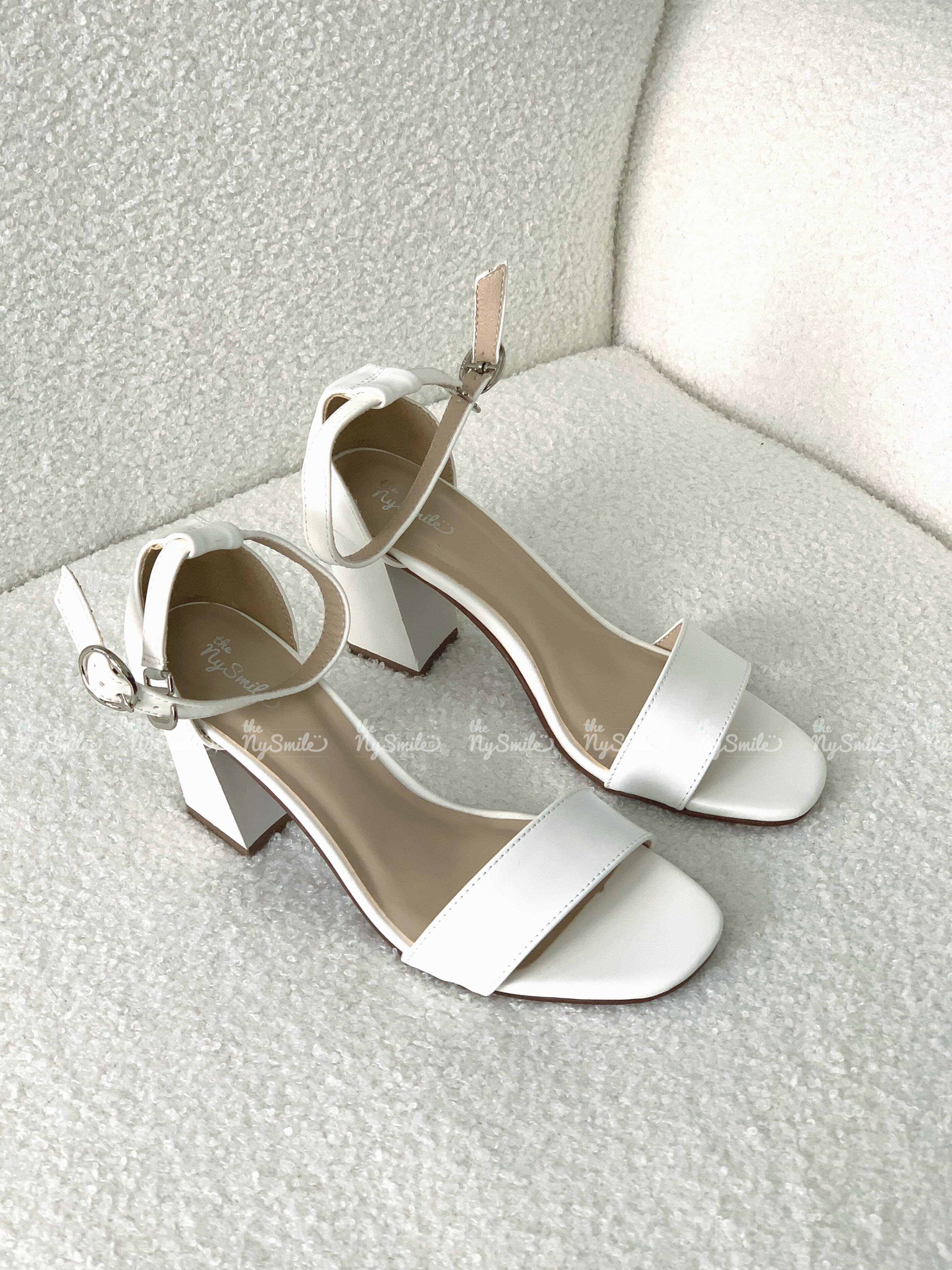 Giày cao gót 7cm gót vuông quai ngang - THENYSMIE - BASIC