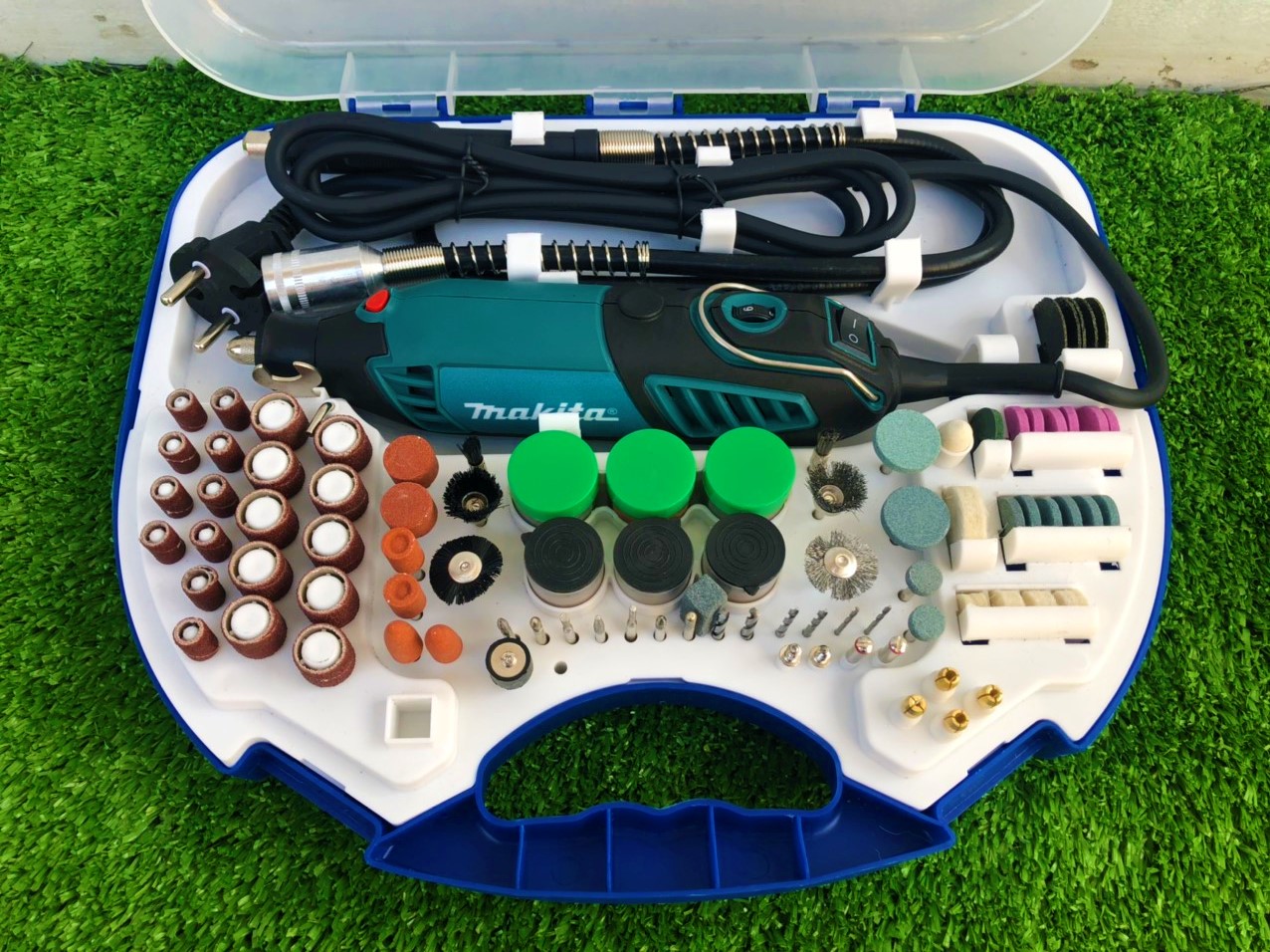 Bộ máy khoan mài cắt mini đa năng Makita 3mm, công suất 350w - Máy mài khắc mini, máy mài khuôn cầm tay, máy điêu khắc gỗ cầm tay - Bảo hành 12 tháng