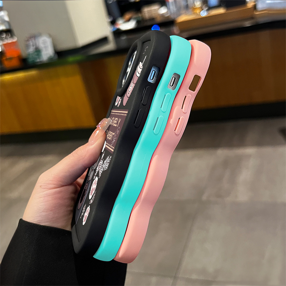 Hontinga for Redmi Note 13 12 11 10 9 Pro 4G Note 13 Pro Plus Xiaomi Poco M2 Pro Back Cover Music Rabbit Luxury Phone Cover Soft Silicone Macaron Wave Mobile Case. 