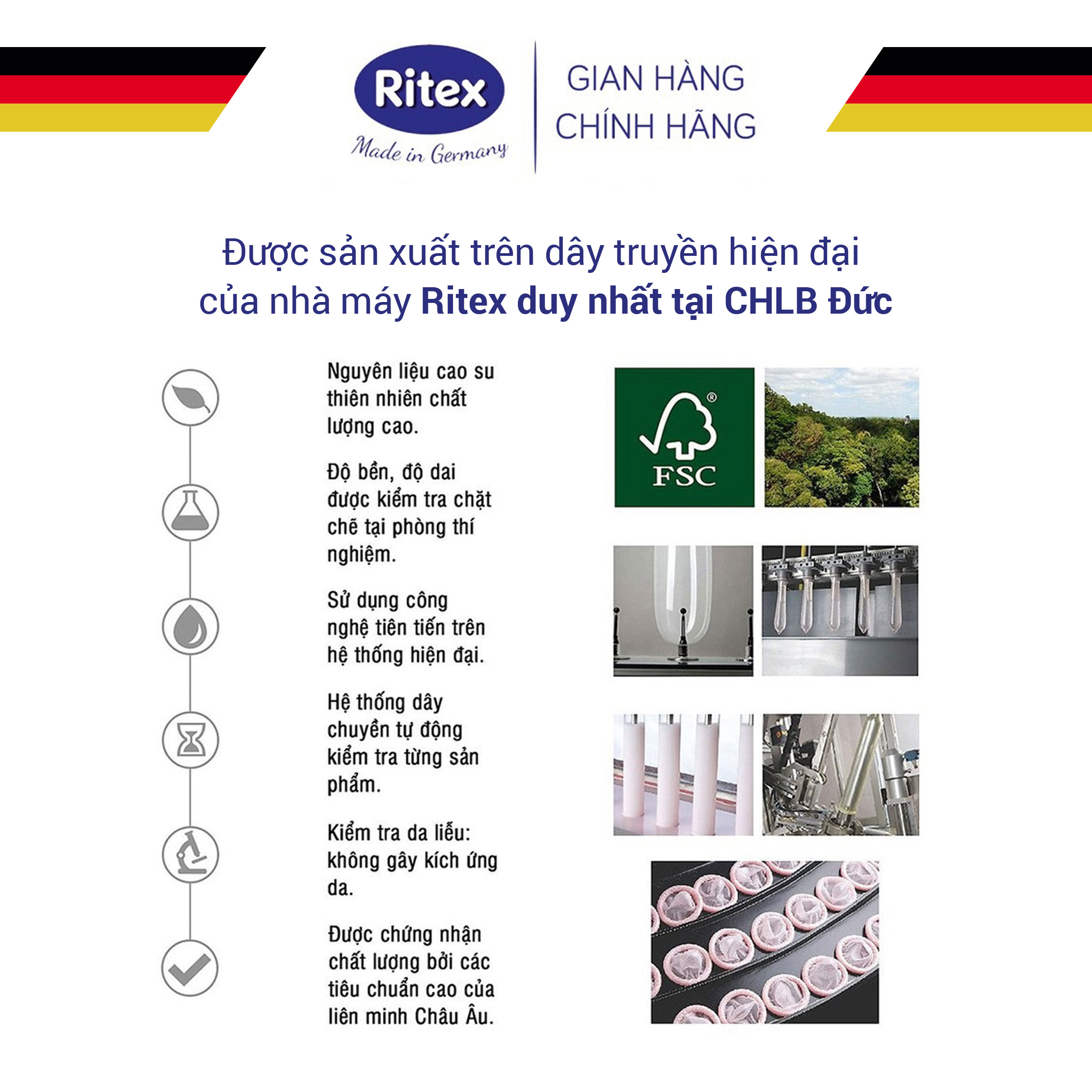 Bao cao su Ritex Feeling - Freesize vừa vặn, size 55mm (Hộp 8 chiếc)