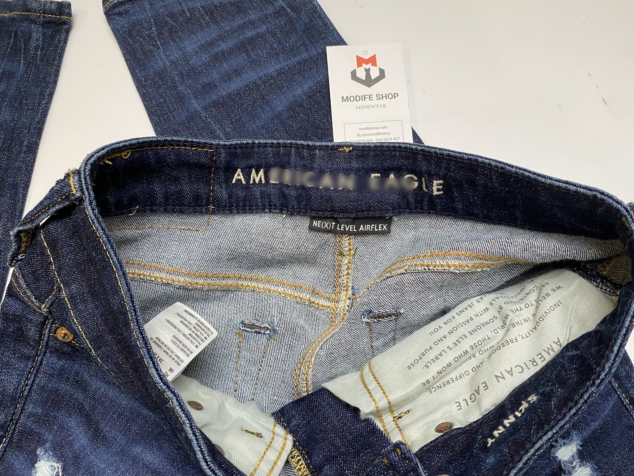 Quần Jean Nam American Eagle Airflex Xanh Đậm Form Dáng Basic - Modife Shop
