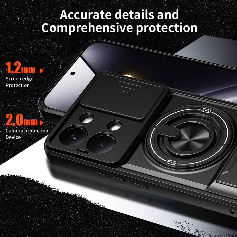 Phone case For Oneplus Nord 6 / 15R Phone Case Magnetic Back Cover Hard Shock Resistant Camera Protection Bracket Navigation Bracket Ring Cover For Oneplus 15R Cover cases.