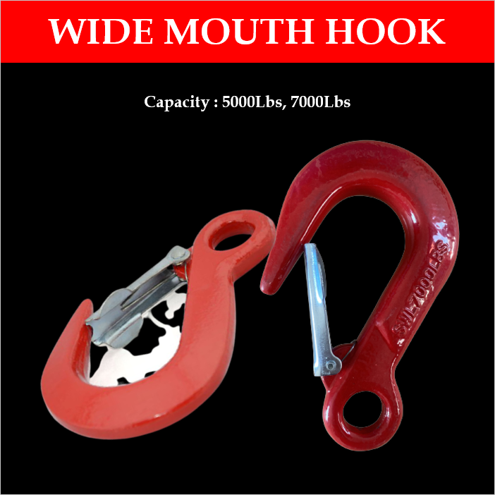 TOYU 5000lBS 7000Lbs Wide Mouth Hook Grade Steel Large Open Eye