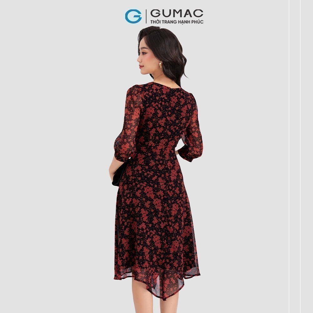 Đầm nữ phối vai nhún GUMAC DD03067