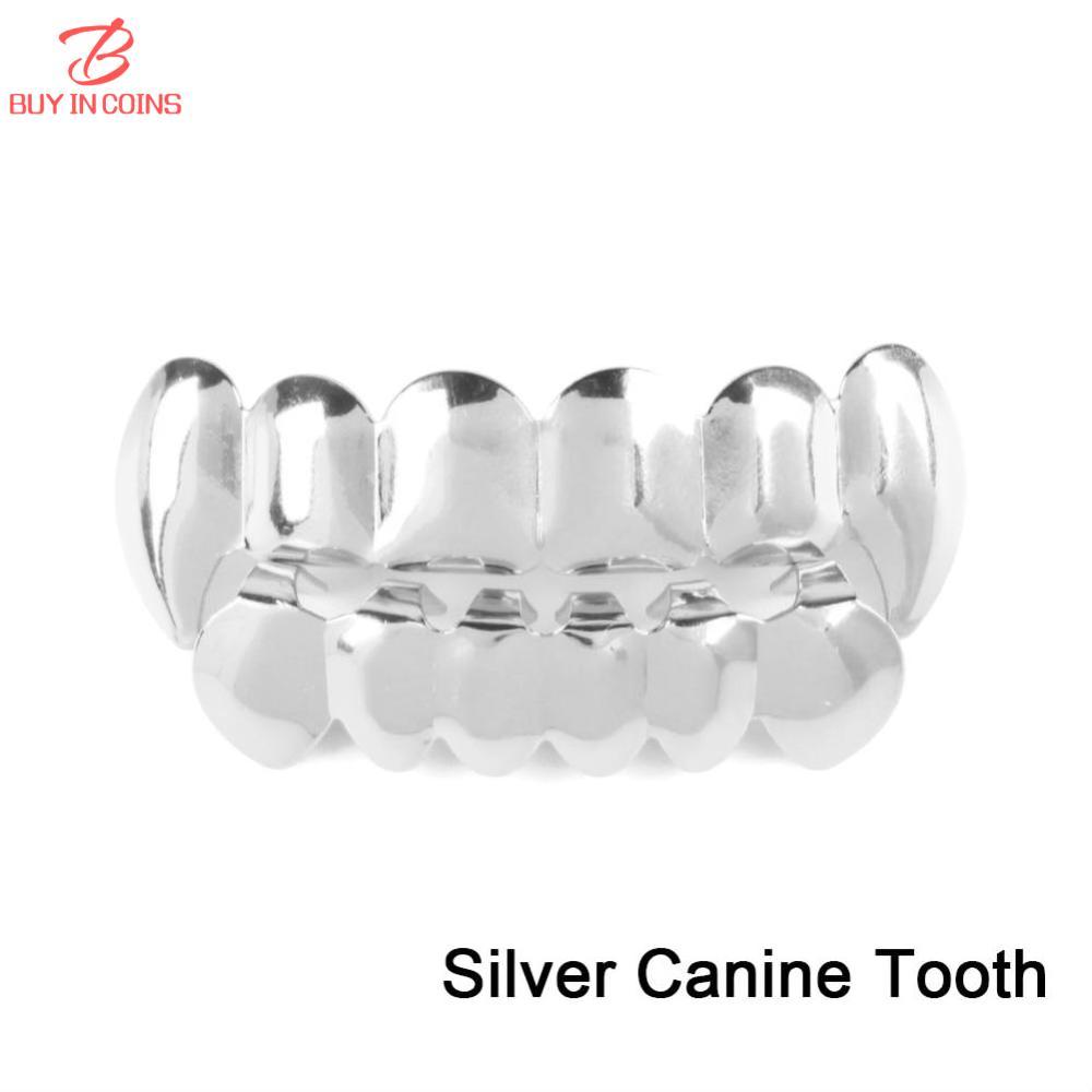 New Custom Fit 14k Gold Plated Hip Hop Teeth Grillz Caps Top & Bottom Grill Set