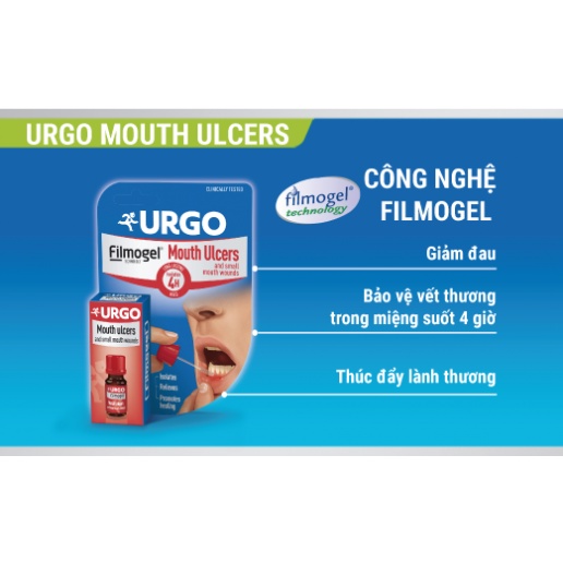 Gel bôi nhiệt miệng URGO Mouth Ulcers