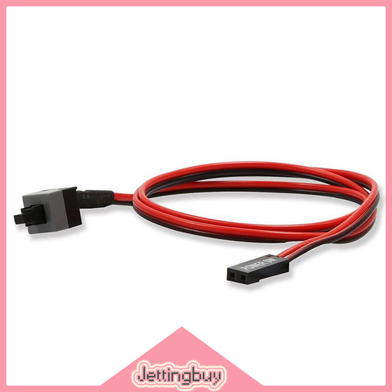 【Jettingbuy】flash Sale 5 cái 50cm 2 Pin SW PC cáp điện trên OFF nút nhấn ATX máy tính công tắc dây