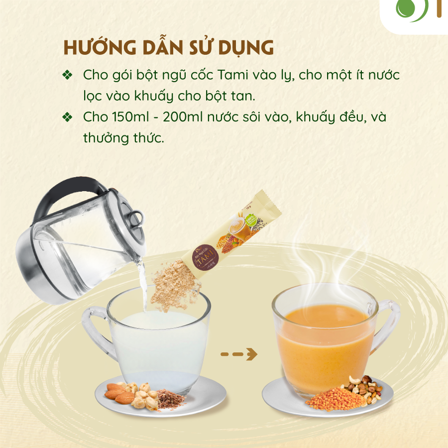 Bột Ngũ Cốc TAMI 900gr có đường