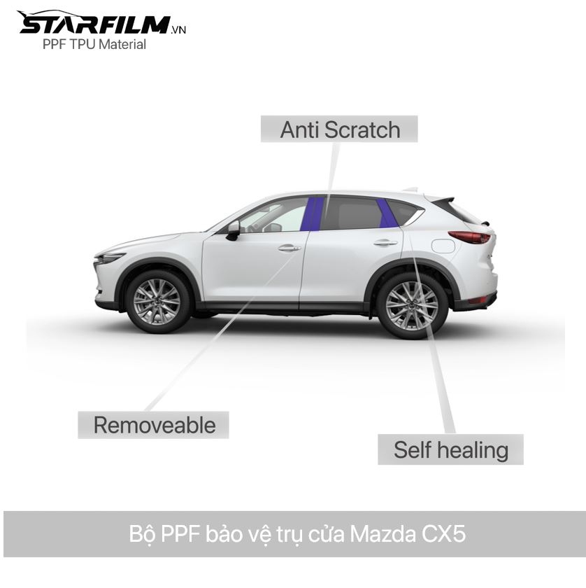 Mazda CX5 PPF TPU Trụ bóng chống xước tự hồi phục STARFILM thumbnail