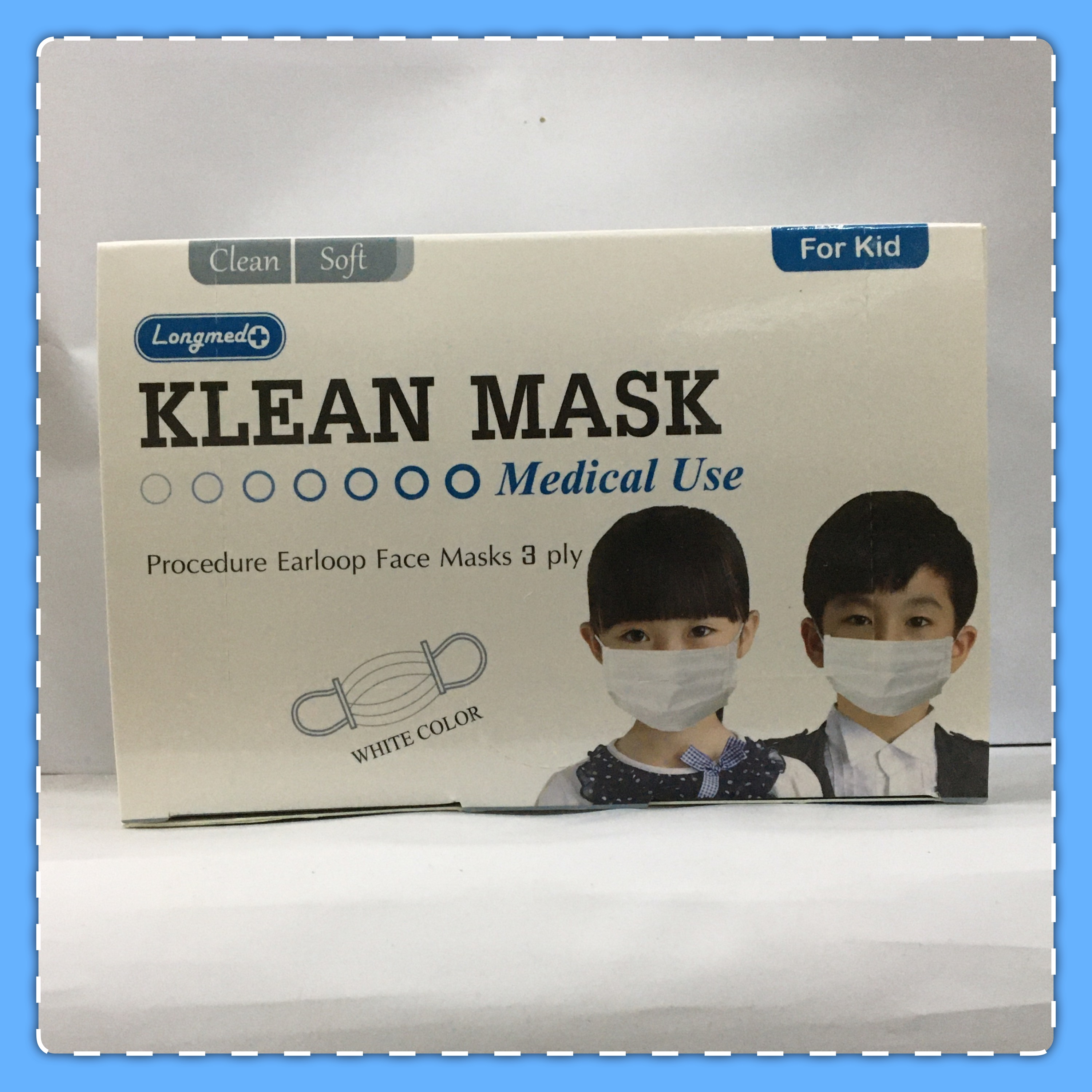 หน้ากากอนามัยเด็ก สีขาว Klean Mask 1กล่องมี50ชิ้น | Lazada.co.th