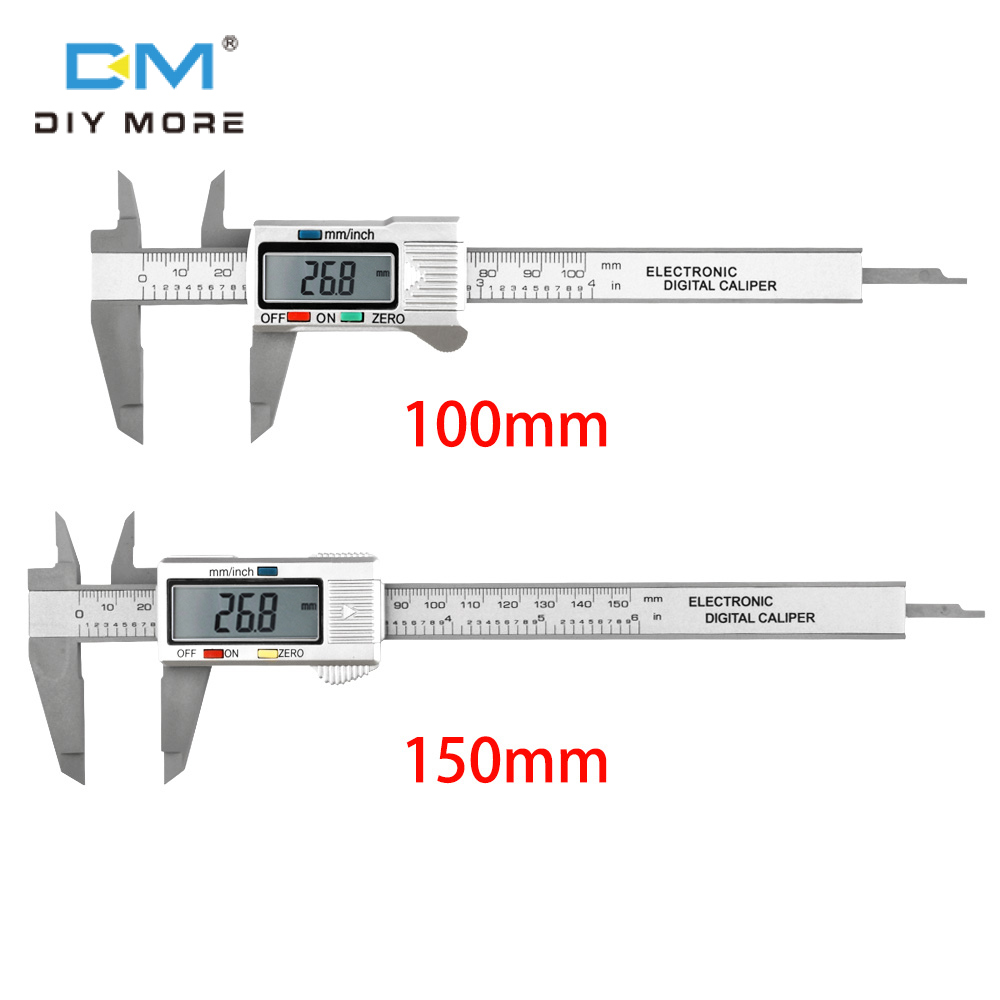 diymore thước Cặp dụng cụ đo thước kỹ thuật số 150mm thước vi lượng kỹ thuật số không thấm nước dễ dàng chuyển đổi từ inch đến mm