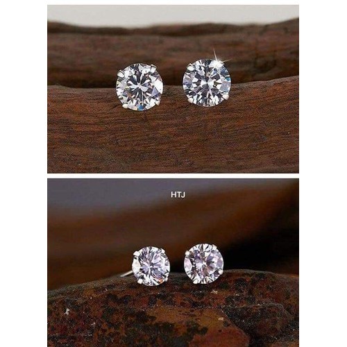 Bông tai titan đá pha lê tròn cực chíu 4mm ĐV: 2 chiếc BT01