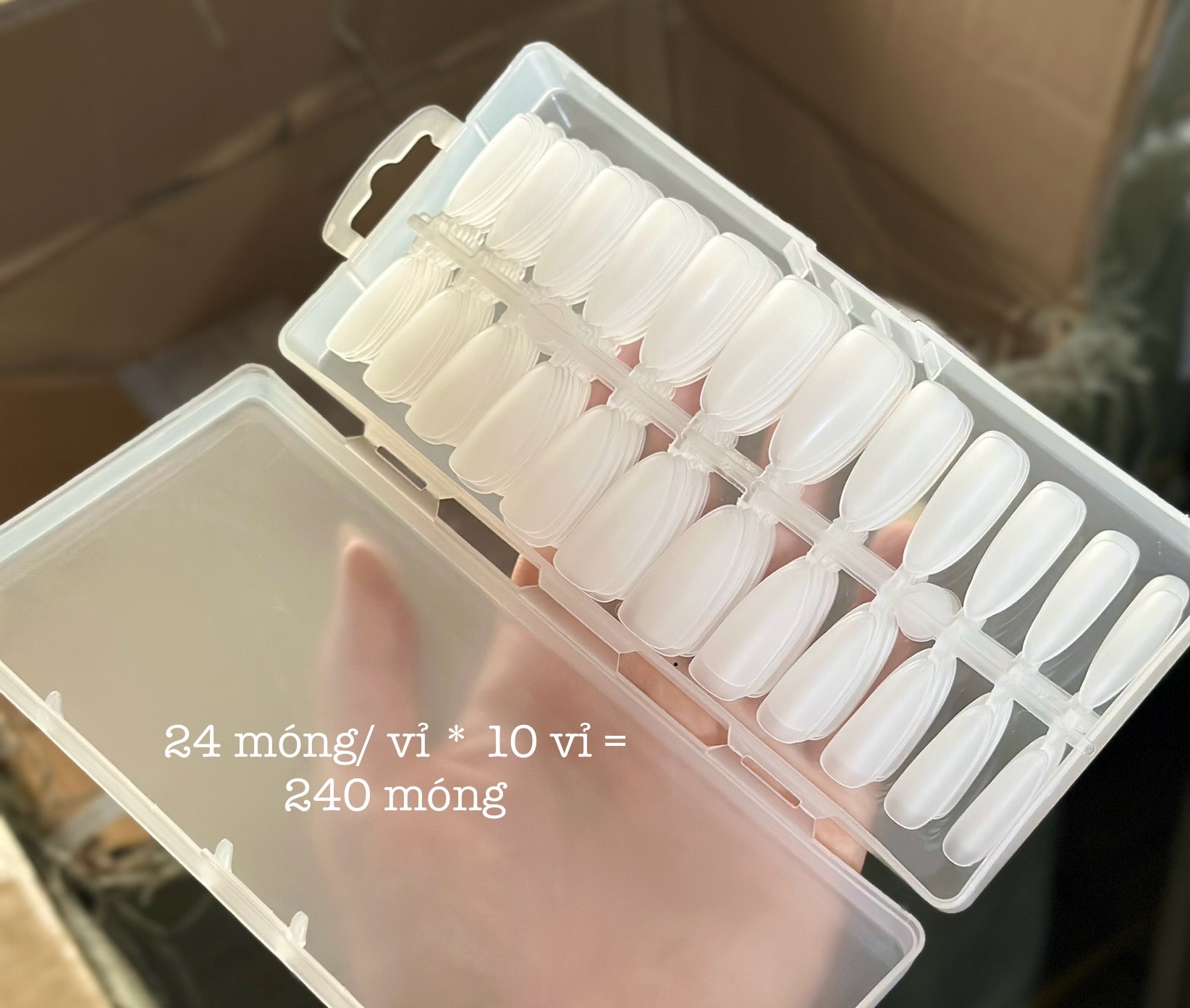Móng Úp hạt gạo + thang + nhọn + vuông móng úp nhám 240 móng