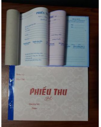 Phiếu thu 2 liên, 3 liên  - 13 x 18.5cm
