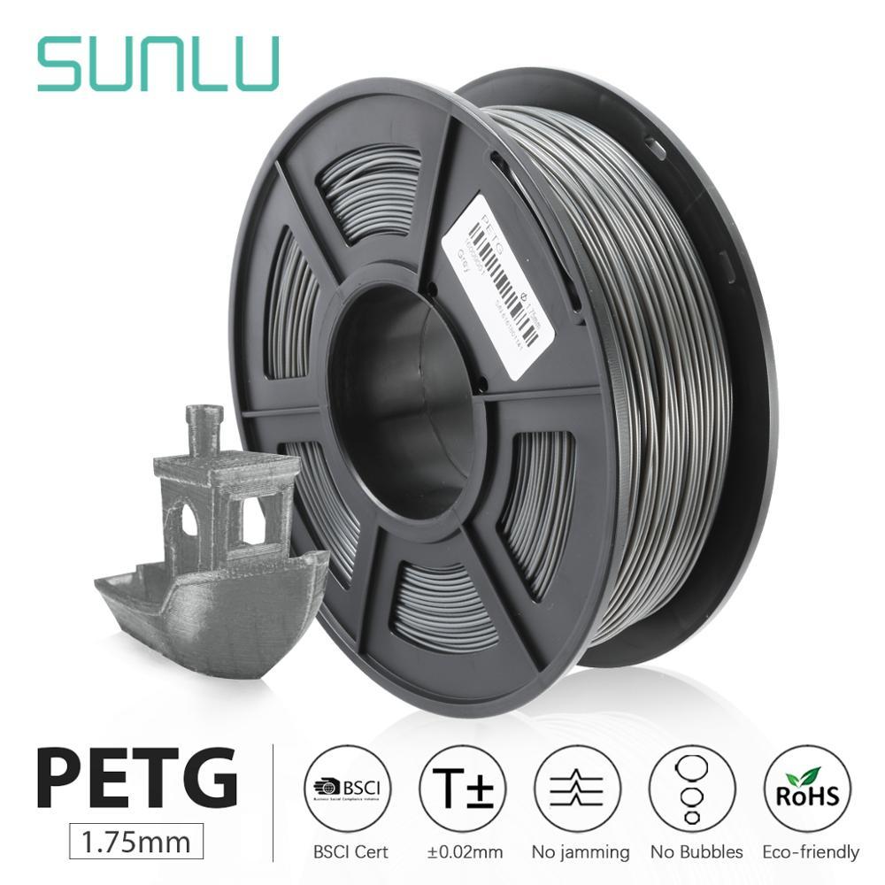 SUNLU 1KG PETG 3D Printer Filament 1.75mm ±0.02mm1KG/2.2LBS 3D Material PETG  For 3D PrinterHigh transparency and good gloss