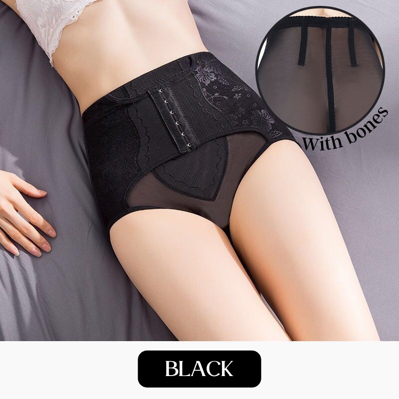 BESTMOMMY High Waist Trainer Panty 2IN1 Tummy Girdle Butt Lifting Slimming  Waist Panties with Bone