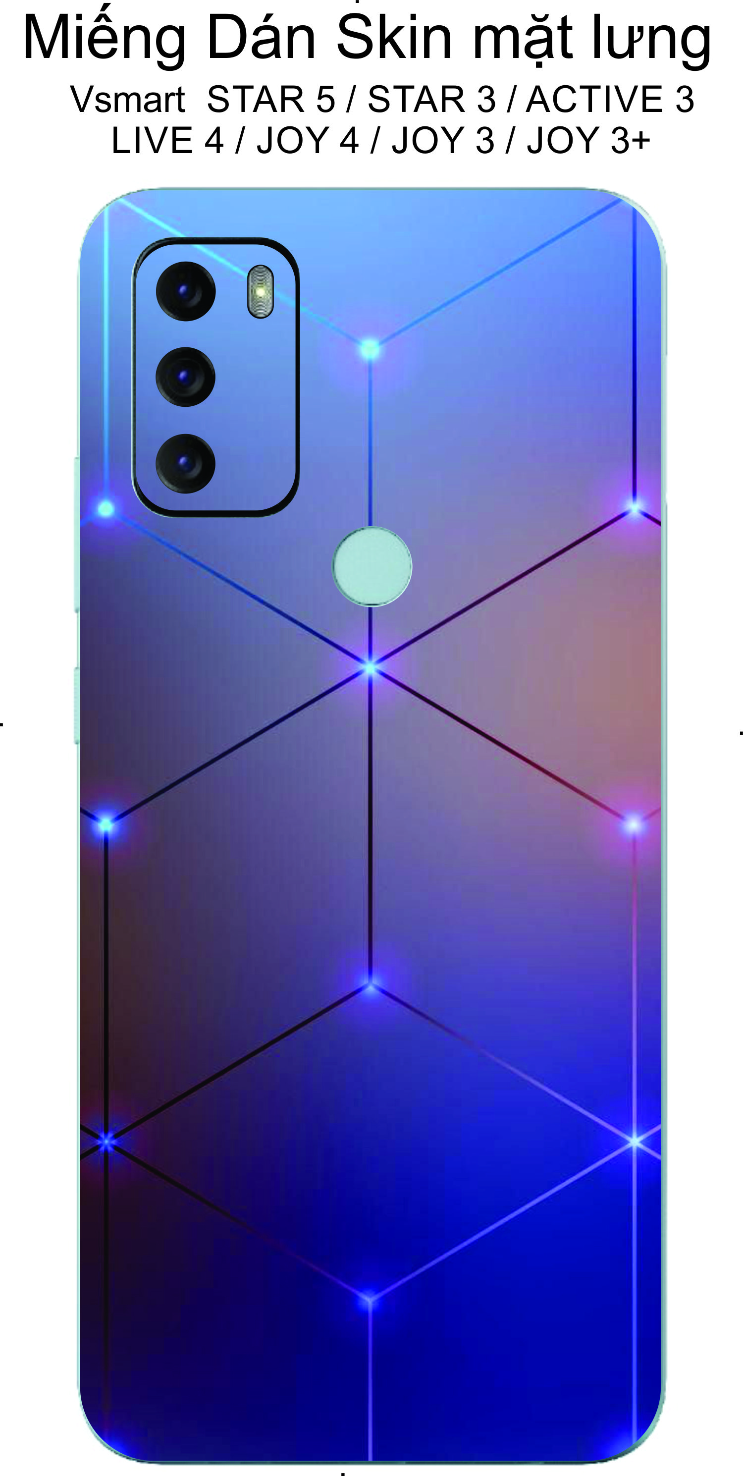 Miếng dán skin mặt lưng vsmart star 5 / star 3 / active 3 / live 4 / joy 4 / joy 3 / joy 3+ chống trầy xước...