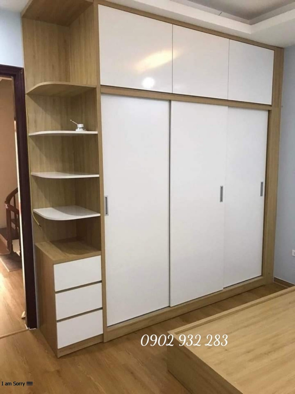 Tủ quần áo áo gỗ công nghiệp 2m cao 2m60