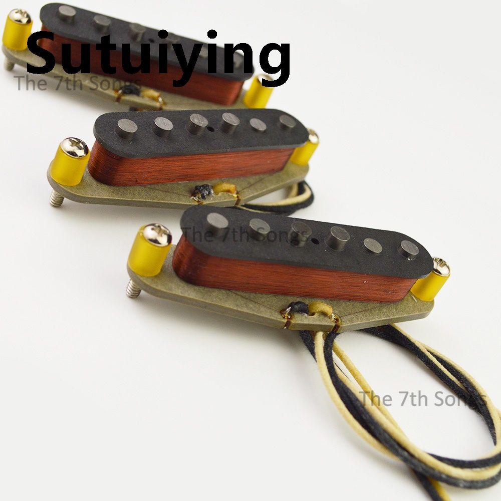 Sutuiying Vintage CS 1969 Handmade Alnico5 Electric Guitar ST Single Coil Plain Hot Selling Enamel Unbevelled Magnet 69 Pickup Fibre Grey Base Hendrix. 