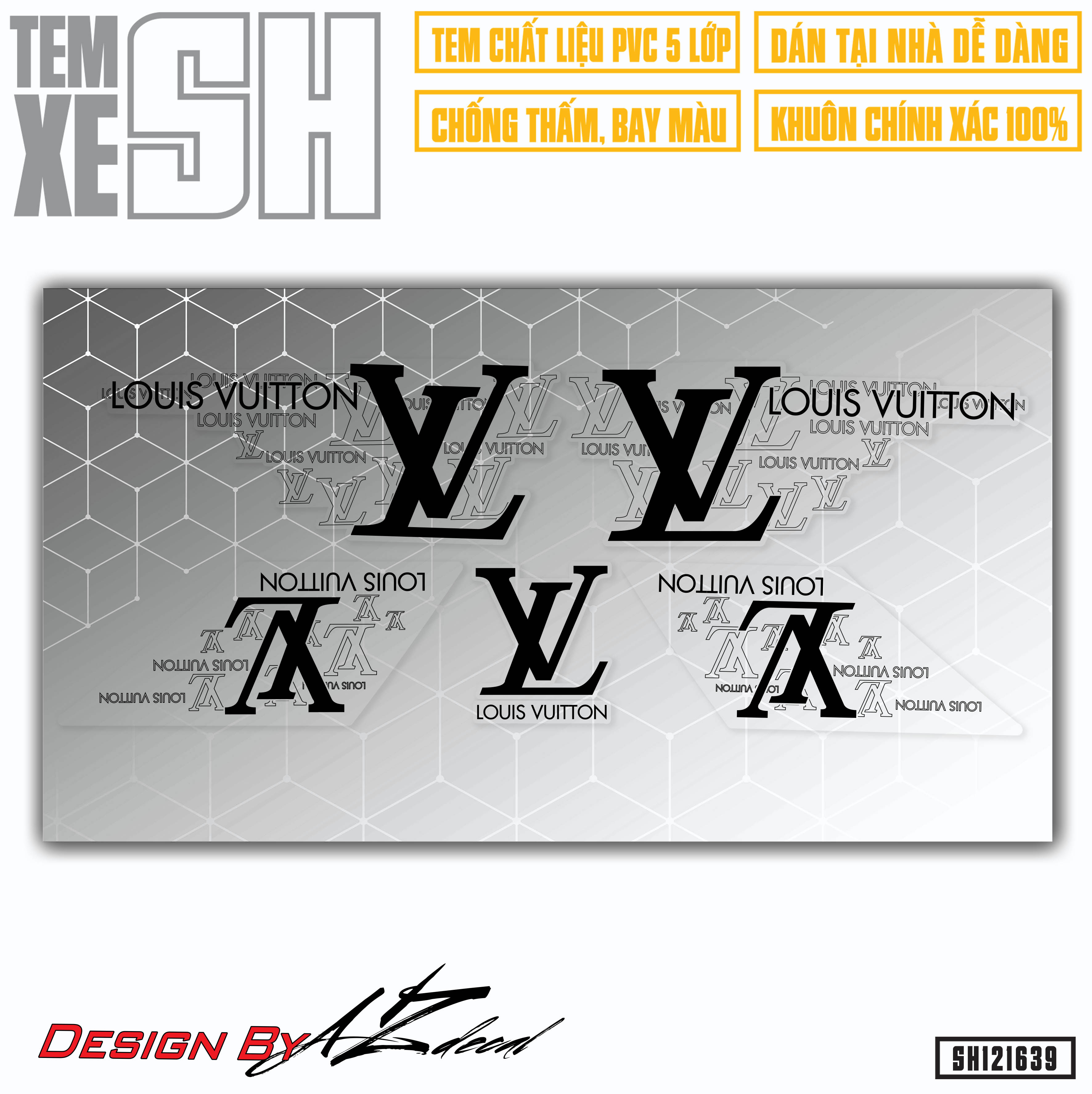Tem Rời Dán Xe SH Mẫu Louiss Vuition Sang Chảnh | SH39 | Decal Chế Dán Xe SH Phong Cách LV, Dễ Dán Tại Nhà - Azdecal