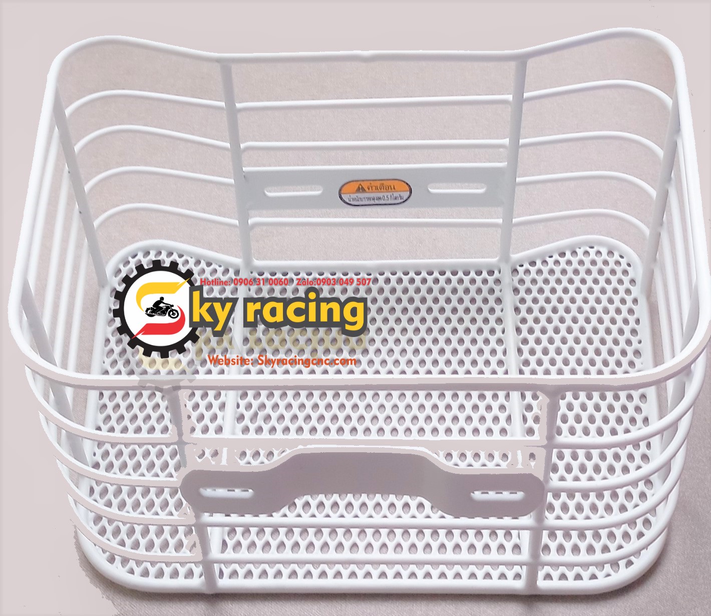 Rổ lưới thái vuông gắn xe Scoopy (trắng, đen)