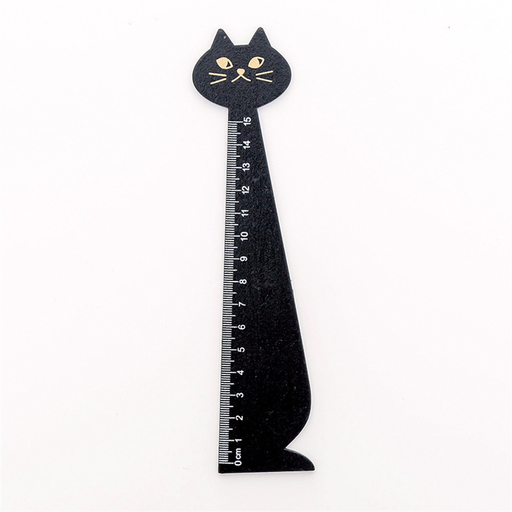 1PC Text Ruler Durable School Supplies Cartoon Ruler Environmentally Friendly Stationery Cat Drawing Ruler Convenient Drawing Ruler