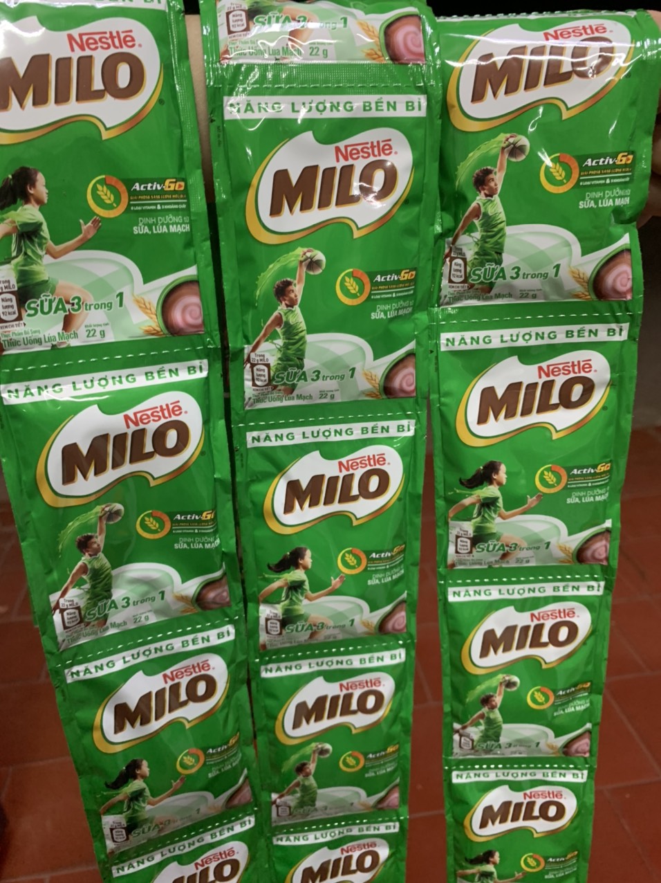 Milo bột dạng gói 22g x dây 10 gói (Date mới)
