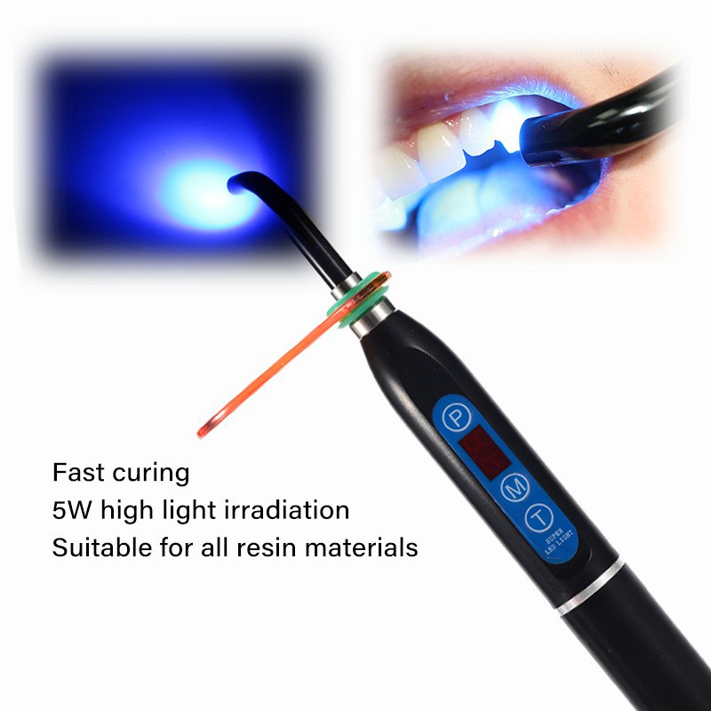 Agdoad Teeth Curing LIght Machine Wireless LED Blue Light Curing Lamp Adjustable Solidify Dental Tools