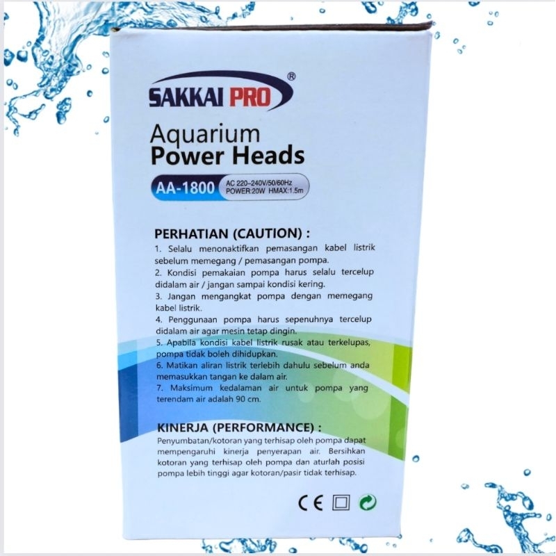 SAKKAI PRO AA 1800 Submersible pump Pompa aquarium kolam airmancur