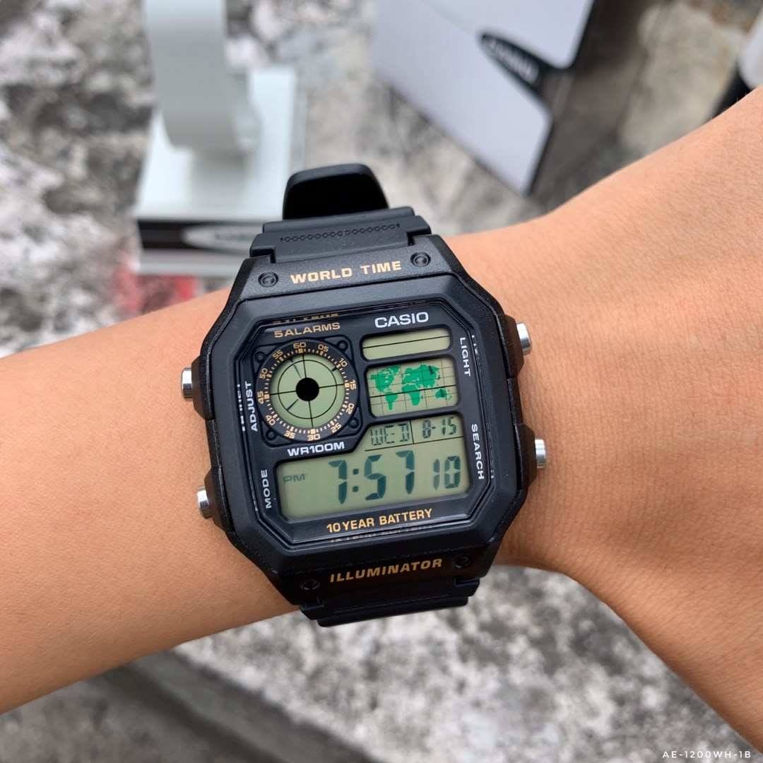 casio classic black watch ae1200wh 1b