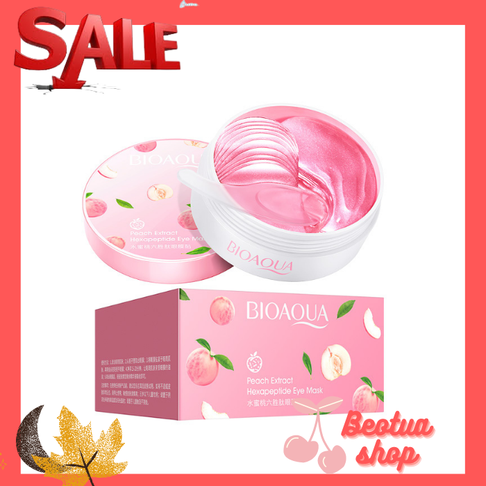 Set 60 Mặt Nạ Mắt Bioaqua Chiết Xuất Đào Dưỡng Ẩm  Mỗi hộp gồm 60 miếng (30 cặp) mặt nạ nên dùng cực kì tiết kiệm nhé, khi đắp tinh chất đào sẽ thấm vào da giúp ta có cảm giác lạnh nhẹ vô cùng thư giãn