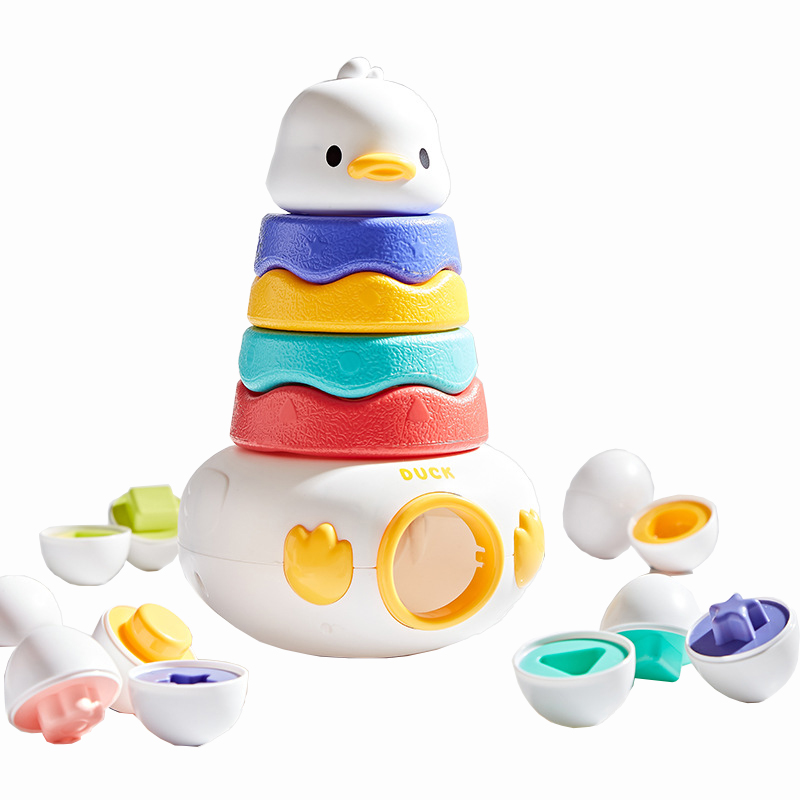 Toysmars dễ thương vịt vui vẻ Tumbler CHA mẹ-con tương tác lưu trữ ngăn xếp đồ chơi bé giáo dục sớm Đồ chơi giáo dục