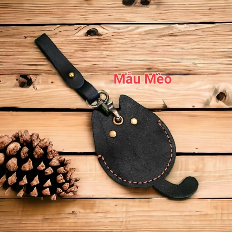 Bao da Apple Airtag, Thẻ từ RFID, Móc Khoá (da thật handmade)