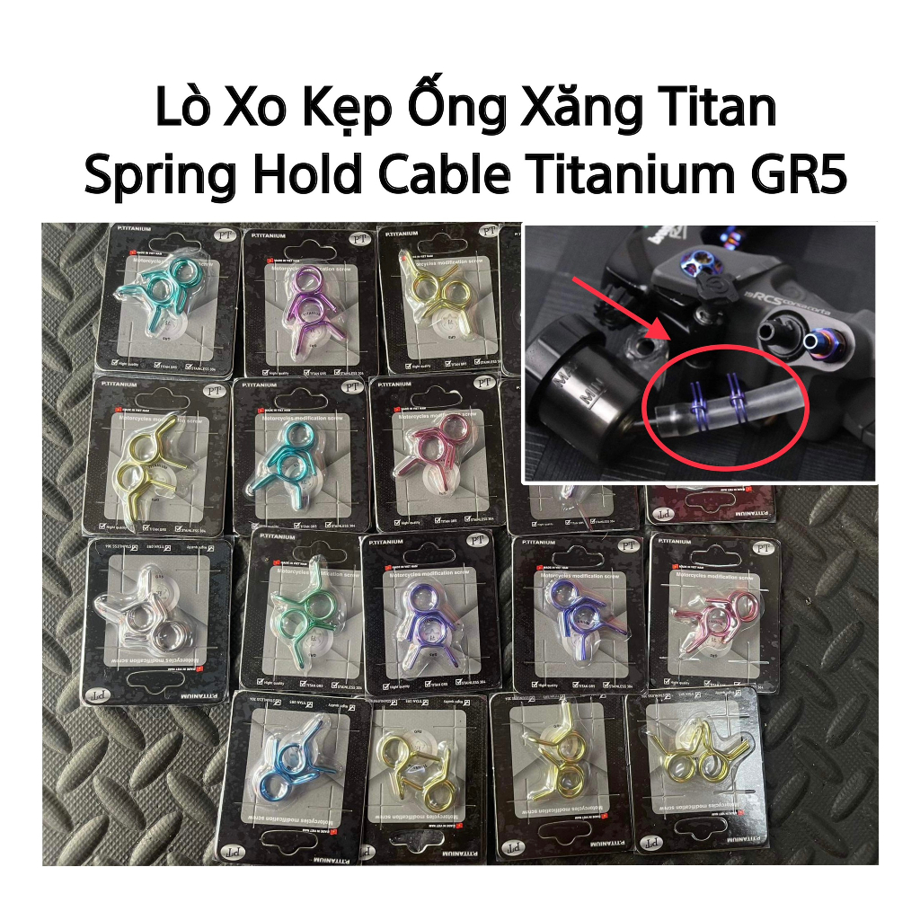 Lò xo kẹp ống xả cặn Titanium Gr5