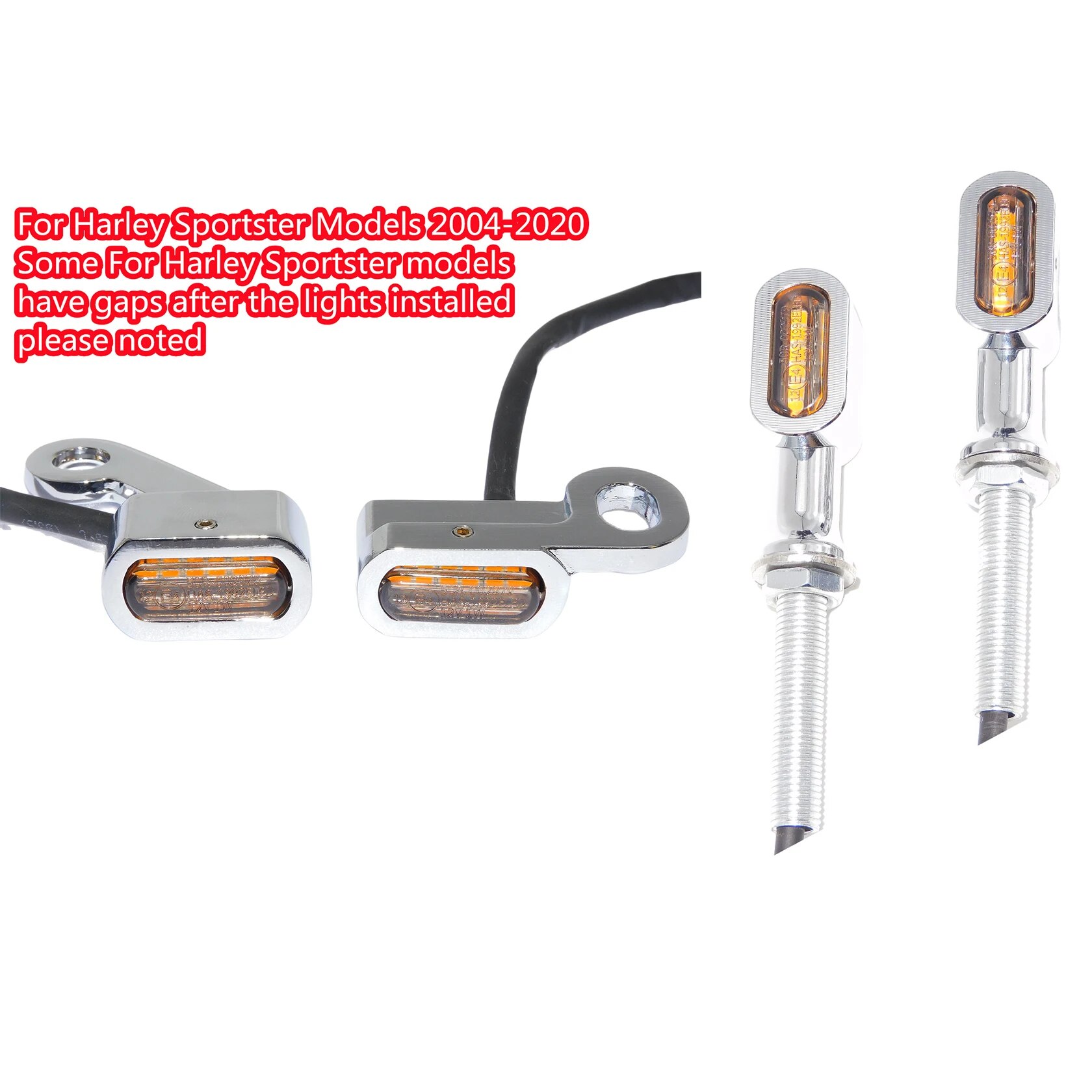 Motorcycle front rear led turn signal indicators mini lights amber running lamp for harley sportster xl883 1200 custom 2004-2023