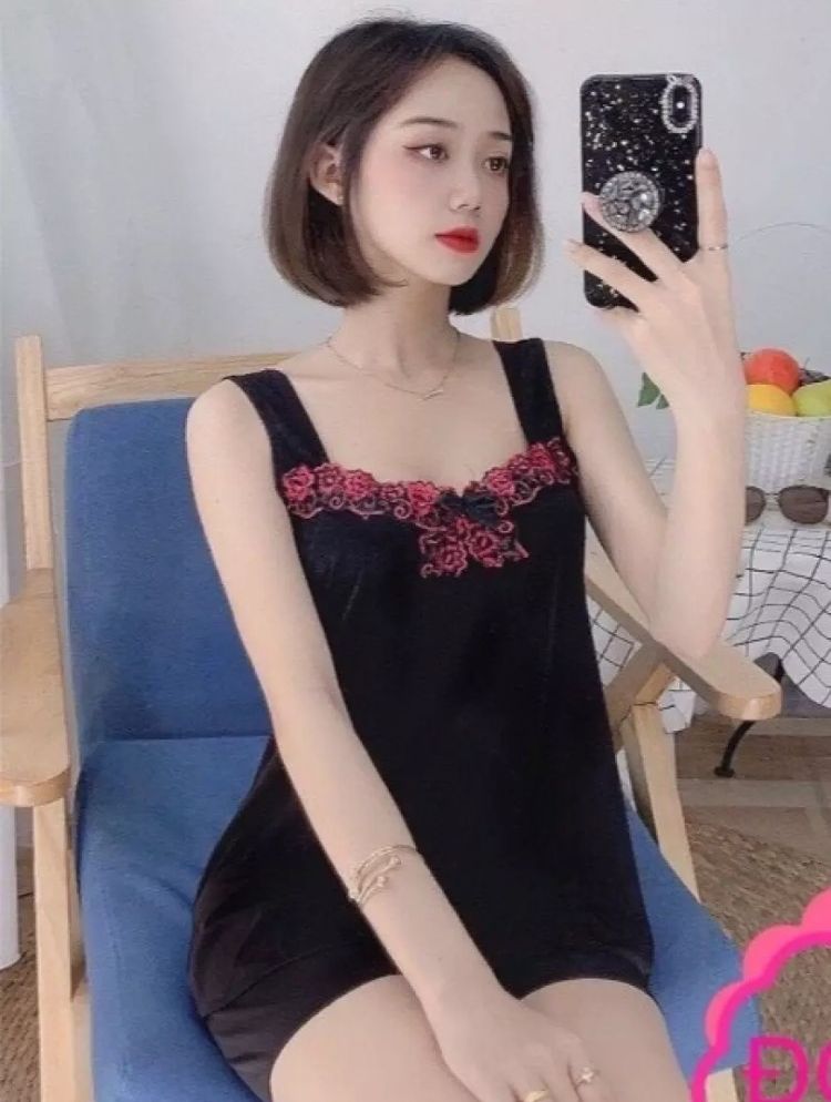 [2 SIZE 45-68KG TÙY CHIỀU CAO] ĐỒ BỘ NGỦ THUN LẠNH DÂY BẢN PHỐI REN SEXY THỜI TRANG