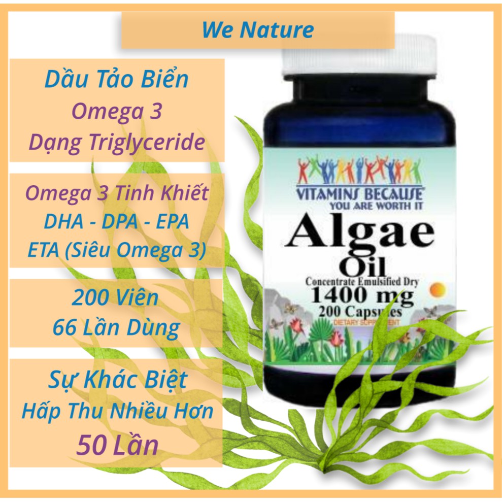 Dầu Tảo Biển Omega_3 Vegan Thuần Chay - Algae Oil - Micro Ingredients