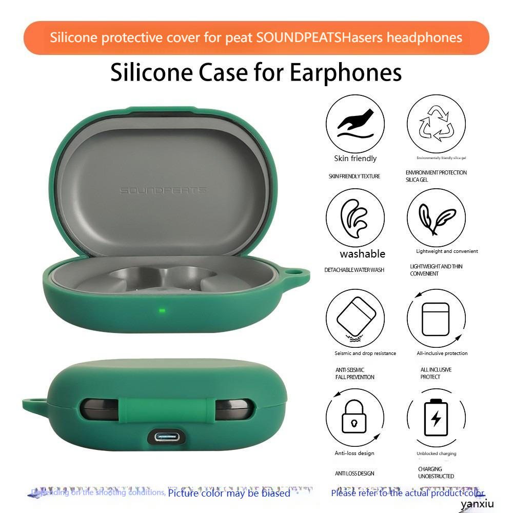 For SOUNDPEATS Chasers Case Wireless Bluetooth Headset Cover Original Liquid Soft Silicone Case for SOUNDPEATS Chasers Case Earphone Accessorie