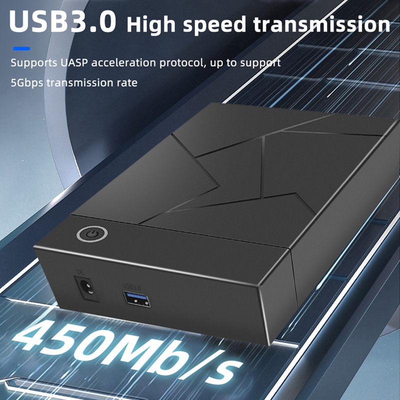 3.5 Inch HDD Enclosure USB 3.0 to SATA Hard Drive Case SSD Enclosure External Solid State Hard Drive Disk Box