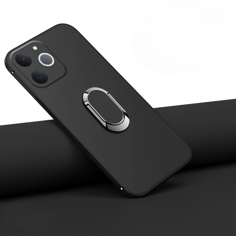 For Realme Note 70 Phone Case Soft Silicone Metal Ring Kickstand Bracket 360 Degree Rotation Car Holder for Realme Note 70 Cover Casing HP.