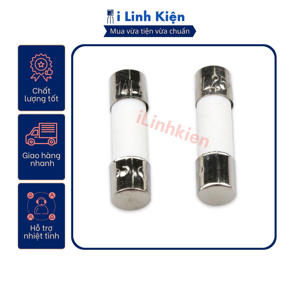Cầu chì sứ 3A 5x20mm túi 10 con.