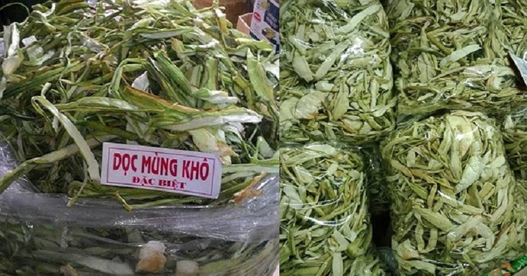 100gr Dọc mùng sấy khô sạch nấu canh chua, hàng nhà làm