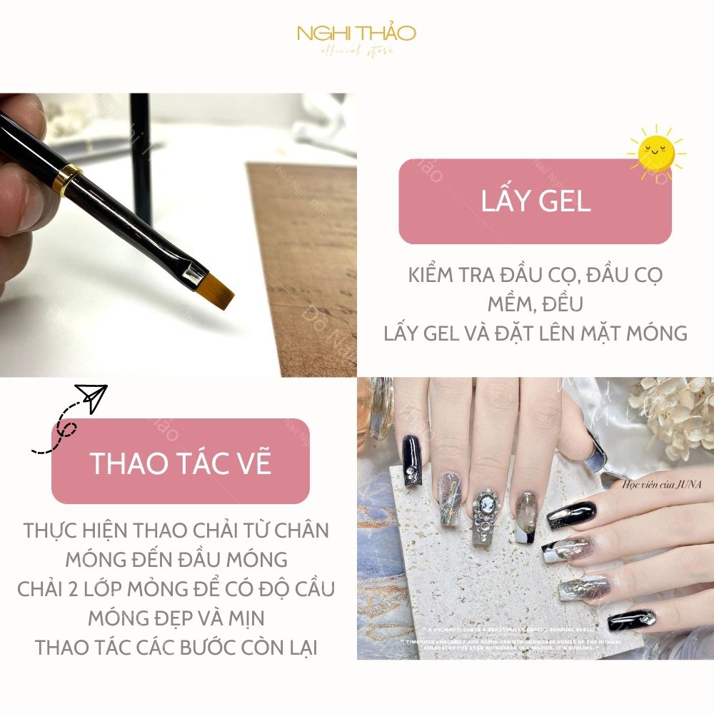 Cọ đắp gel đầu vuông Jeliva 04