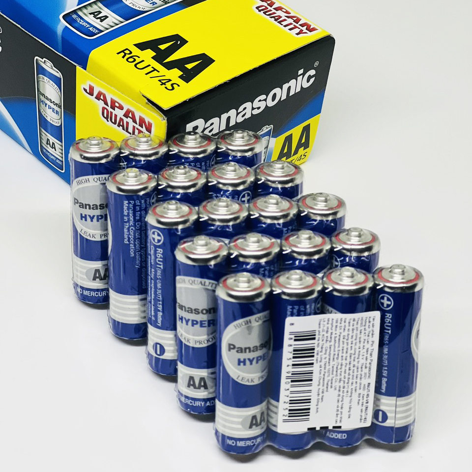 Hộp pin aa panasonic r6ut/4s tiểu xanh chính hãng dung lượng cao
